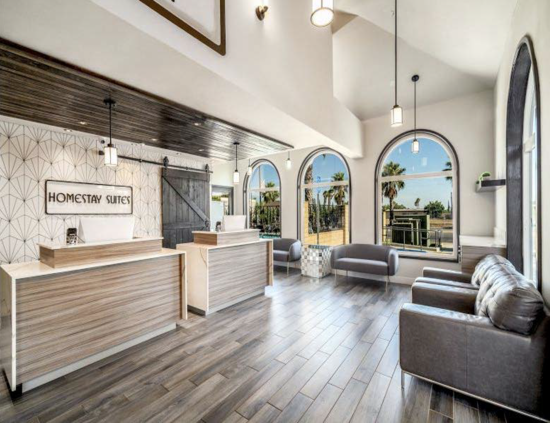 Renovated hotel lobby